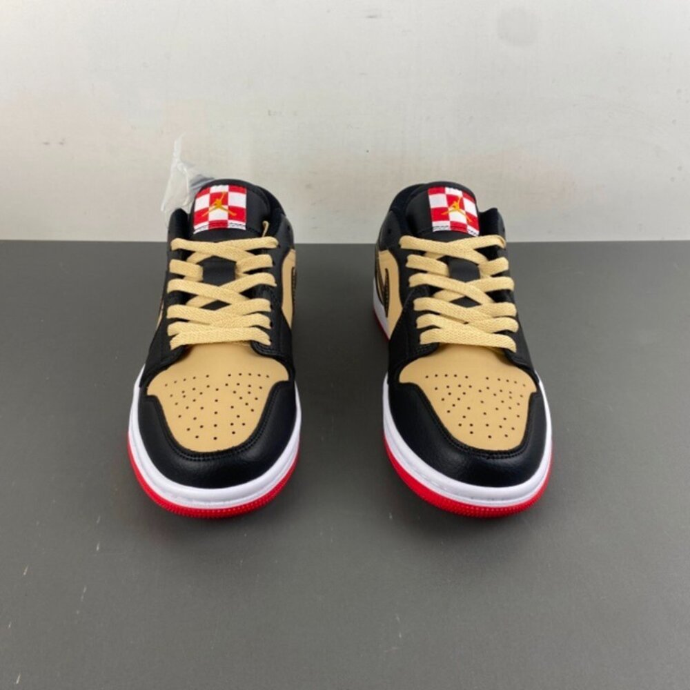 Air Jordan 1 Low Sneakers In Black And Khaki. - Picture 2 of 10
